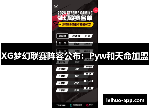 XG梦幻联赛阵容公布：Pyw和天命加盟